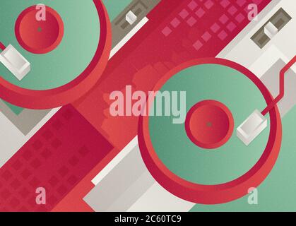 Designed modern DJ music banner. Vector illustration. Stock Vector