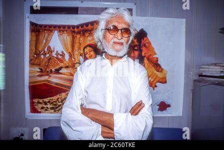 Maqbool Fida Husain better known as M. F. Husain, at home in Mumbai Stock Photo