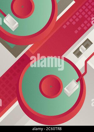 Designed modern DJ music banner. Vector illustration. Stock Vector