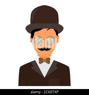 Vintage gentleman portrait Stock Vector