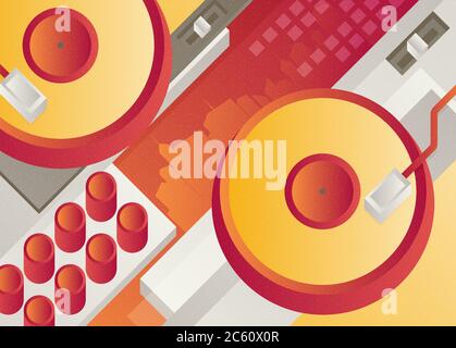 Designed modern DJ music banner. Vector illustration. Stock Vector
