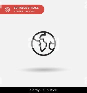 Globe Simple vector icon. Illustration symbol design template for web mobile UI element. Perfect color modern pictogram on editable stroke. Globe icons for your business project Stock Vector