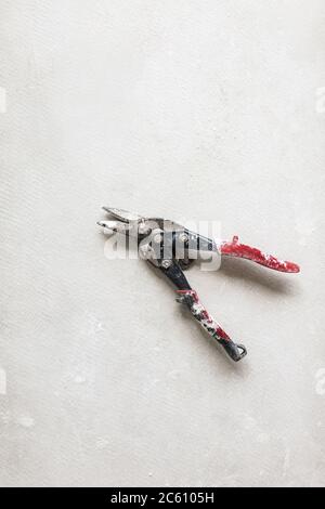 Close up cutting nippers for repair over white background isolat Stock Photo