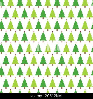 Christmas seamless pattern with christmas trees on white background. Winter Holidays texture. Background design. Template for the print,textile, packa Stock Vector
