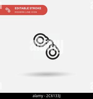 Handcuffs Simple vector icon. Illustration symbol design template for web mobile UI element. Perfect color modern pictogram on editable stroke. Handcuffs icons for your business project Stock Vector