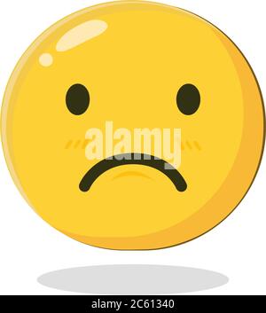 Emoticon astonished and scared. Cartoon Isolated vector illustration on white background Stock Vector
