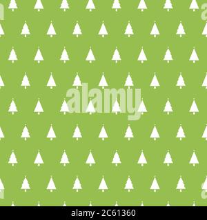 Christmas seamless pattern with christmas trees on green background. Winter Holidays texture. Design for wallpaper, web page background. Vector Stock Vector