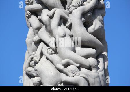 OSLO, NORWAY - AUGUST 2, 2015: Vigeland Installation in Frogner Park, Oslo. 212 sculptures around the park were all designed by artist Gustav Vigeland Stock Photo