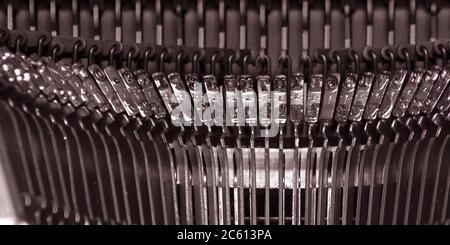 old fashioned typewriter technology: letters and numbers Stock Photo