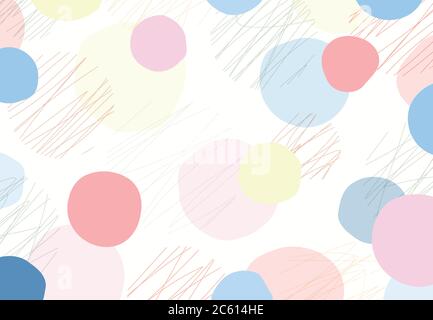 Abstract doodle cute round shape pattern design of pastel color background. Use for ad, poster, artwork, template design, print. illustration vector e Stock Vector