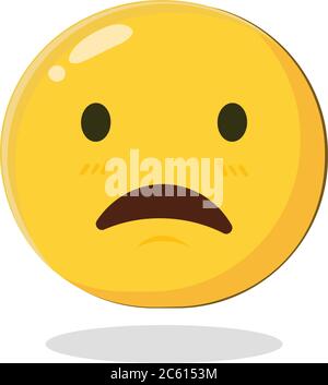 Emoticon astonished and scared. Cartoon Isolated vector illustration on white background Stock Vector