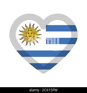 Uruguay flag heart graphic element Illustration template design Stock Vector