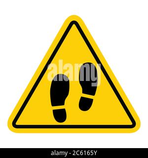 No shoes sign isolated on white background. Warning vector symbol. Graphic illustration . Stock Vector