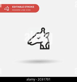 Giraffe Simple vector icon. Illustration symbol design template for web mobile UI element. Perfect color modern pictogram on editable stroke. Giraffe icons for your business project Stock Vector