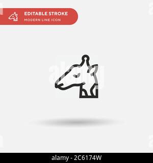 Giraffe Simple vector icon. Illustration symbol design template for web mobile UI element. Perfect color modern pictogram on editable stroke. Giraffe icons for your business project Stock Vector