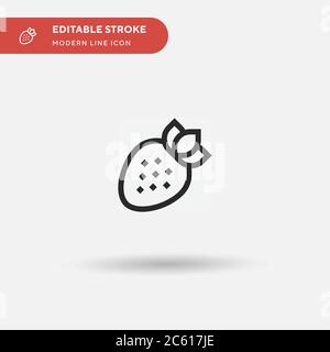 Strawberry Simple vector icon. Illustration symbol design template for web mobile UI element. Perfect color modern pictogram on editable stroke. Strawberry icons for your business project Stock Vector