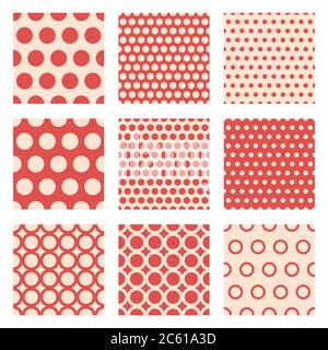 seamless patterns, polka dots set Stock Vector