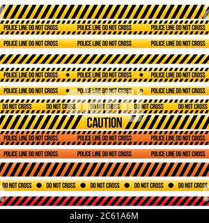 vector set of caution tapes Stock Vector