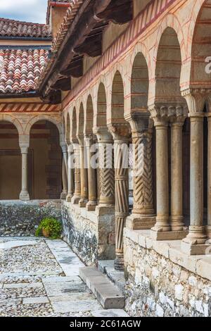 Ancient Abbey of Follina. Immersion in the cloister and in history. Treviso Stock Photo