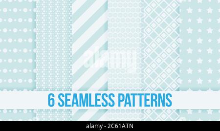 Six Seamless geometric patterns Stock Vector