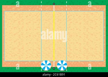 Beach volley court vector illustration background layout Stock Vector