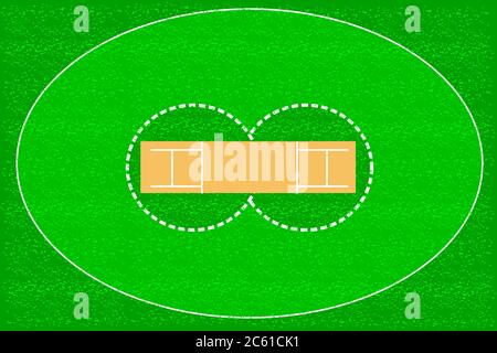 Cricket court vector illustration background layout Stock Vector