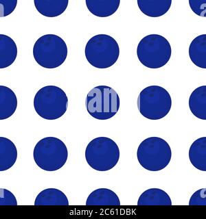 Blue bowling balls seamless vector pattern background Stock Vector