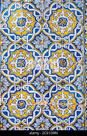 Portugal. Sixteenth Century patterned azulejo tiles Stock Photo