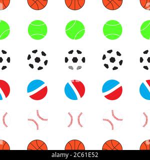 Sport balls seamless battern vector illustration background Stock Vector