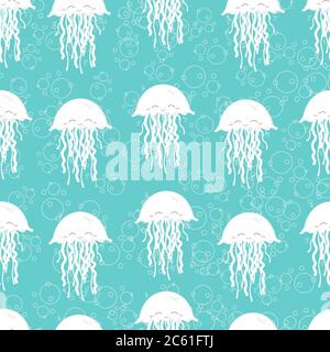 Cute jellyfish vector illustration background Stock Vector