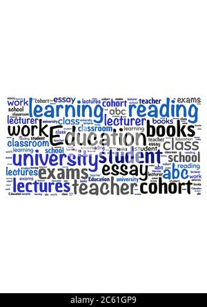 Illustration of a word cloud with words representing education and schooling Stock Vector