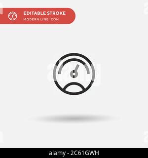 Speedometer Simple vector icon. Illustration symbol design template for web mobile UI element. Perfect color modern pictogram on editable stroke. Speedometer icons for your business project Stock Vector