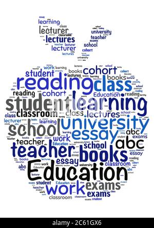 Illustration of a word cloud with words representing education and schooling Stock Vector