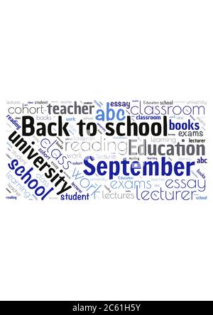 Illustration of a word cloud with words representing education and going back to school Stock Vector