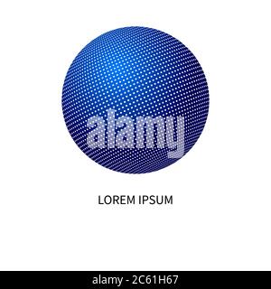 Communication logo, networking icon with blue sphere, business logo, telecommunications symbol Stock Vector