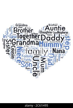 Illustration of a word cloud with words representing family members Stock Vector