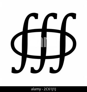 Volume integral sign Stock Vector