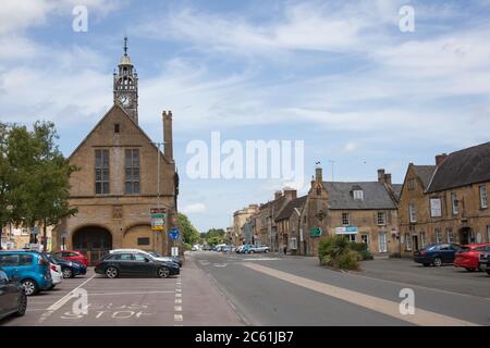 The High Street of Moreton in Marsh, Gloucestershire in the UK Stock Photo