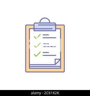 To do list paper clipboard vector icon symbol isolated on white background Stock Vector