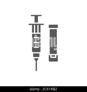 Tourniquet and syringe vector icon symbol isolated on white background Stock Vector