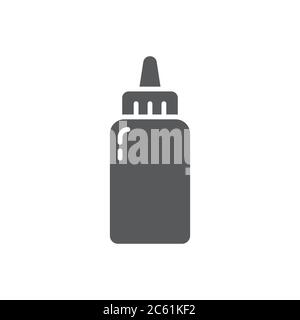Tube of mustard vector icon symbol isolated on white background Stock Vector