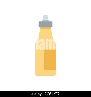 Tube of mustard vector icon symbol isolated on white background Stock Vector