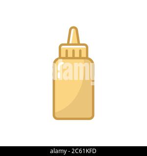 Tube of mustard vector icon symbol isolated on white background Stock Vector