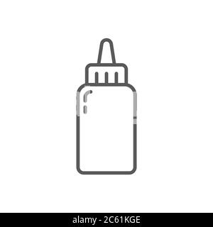 Tube of mustard vector icon symbol isolated on white background Stock Vector