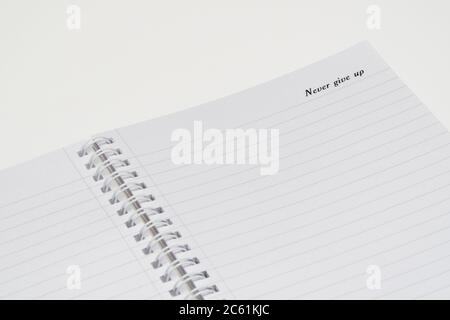open notepad with markup on a white background Stock Photo