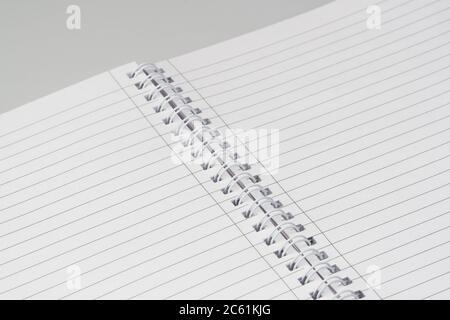 open notepad with markup on a white background Stock Photo