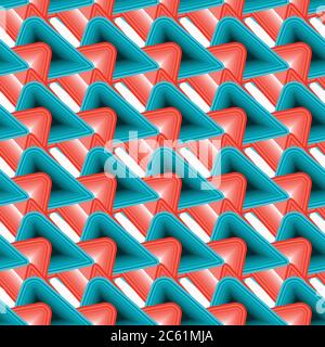Seamless geometric abstract triangle texture background. Variegated interlocking geo shapes pattern. Funky mosaic grid style all over print. Trendy Stock Vector