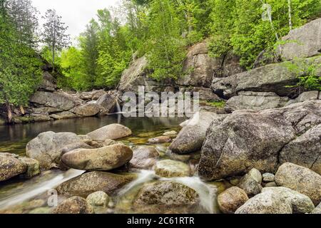 Boquet River. North Fork, in spring, Adirondack Mountains, Essex County, New York Stock Photo