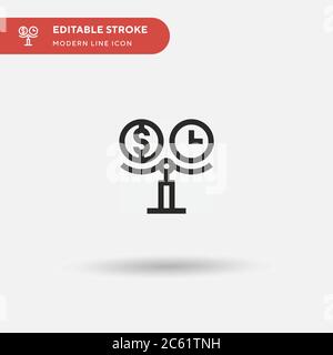 Budget Simple vector icon. Illustration symbol design template for web mobile UI element. Perfect color modern pictogram on editable stroke. Budget icons for your business project Stock Vector