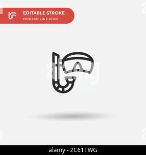 Diving Mask Simple vector icon. Illustration symbol design template for web mobile UI element. Perfect color modern pictogram on editable stroke. Diving Mask icons for your business project Stock Vector